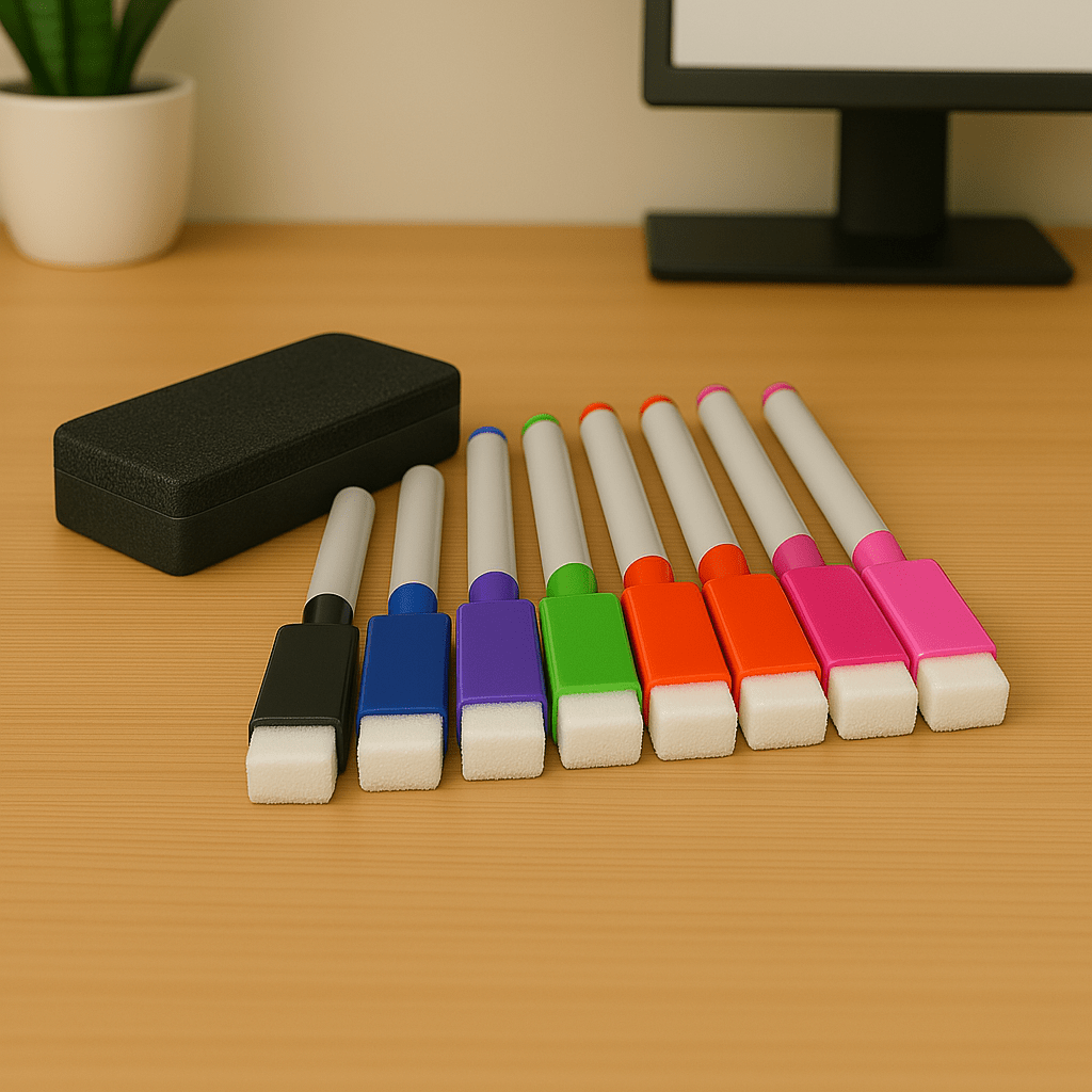 Pack Effaceur + 8 Marqueurs pour tableau blanc - DeskClean